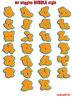 graffiti alphabet. full alphabet A-Z live size